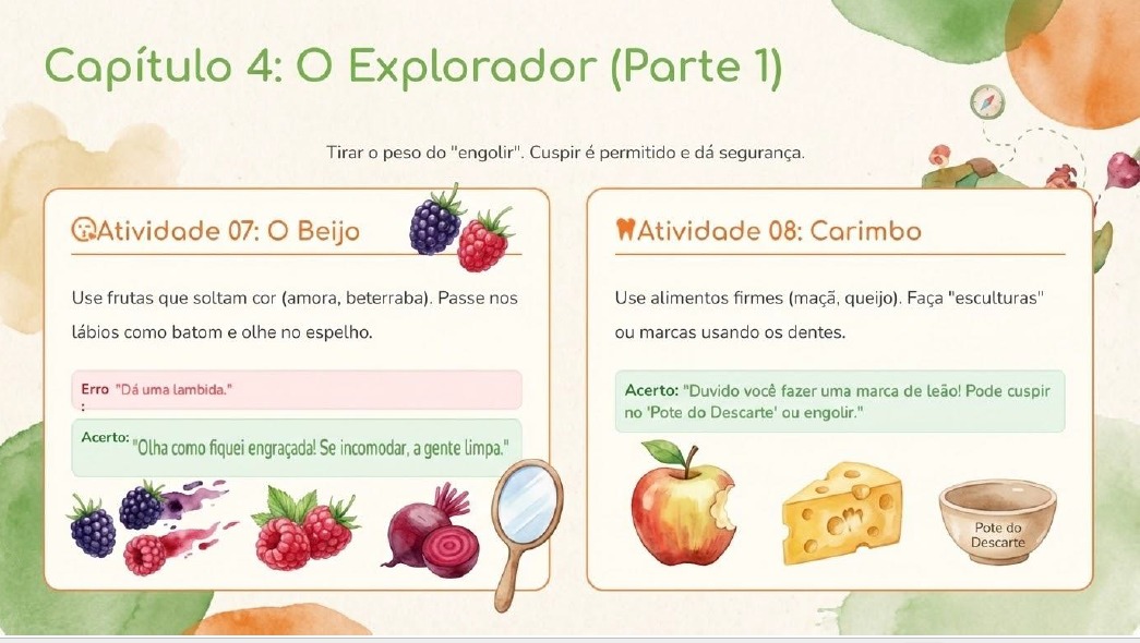 Criança brincando com comida saudável